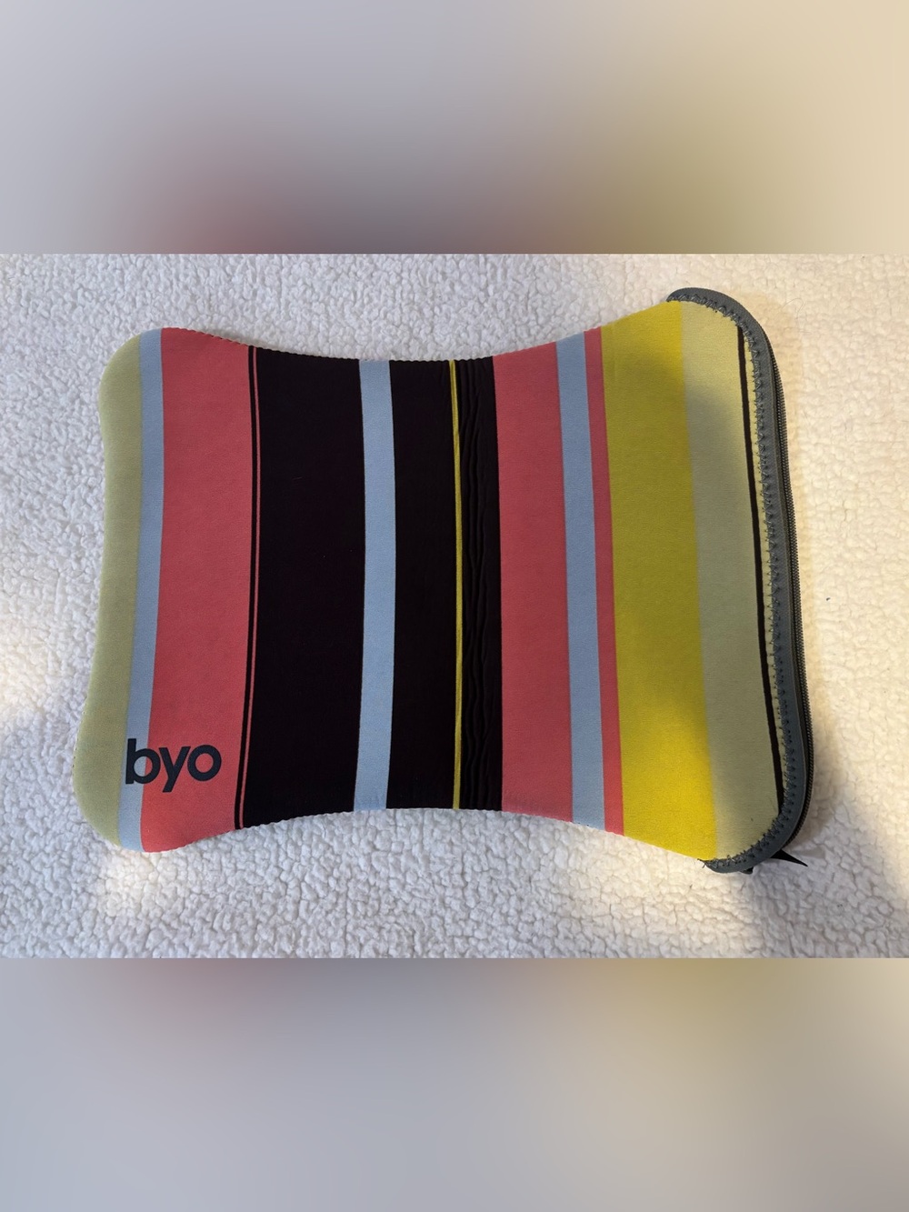 byo Multicolor Stripe Neoprene Tablet Sleeve - Yellow/Coral/Black